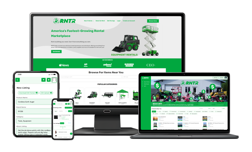 RNTR Rental Management Platform on Multiple Devices